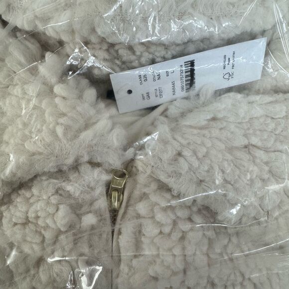 NWT J CREW Sherpa half-zip fleece pullover in Natural - Picture 6 of 7